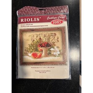 RIOLIS 1085 Cross Stitch Kit Still Life Fruit Vintage Art Needlepoint Craft